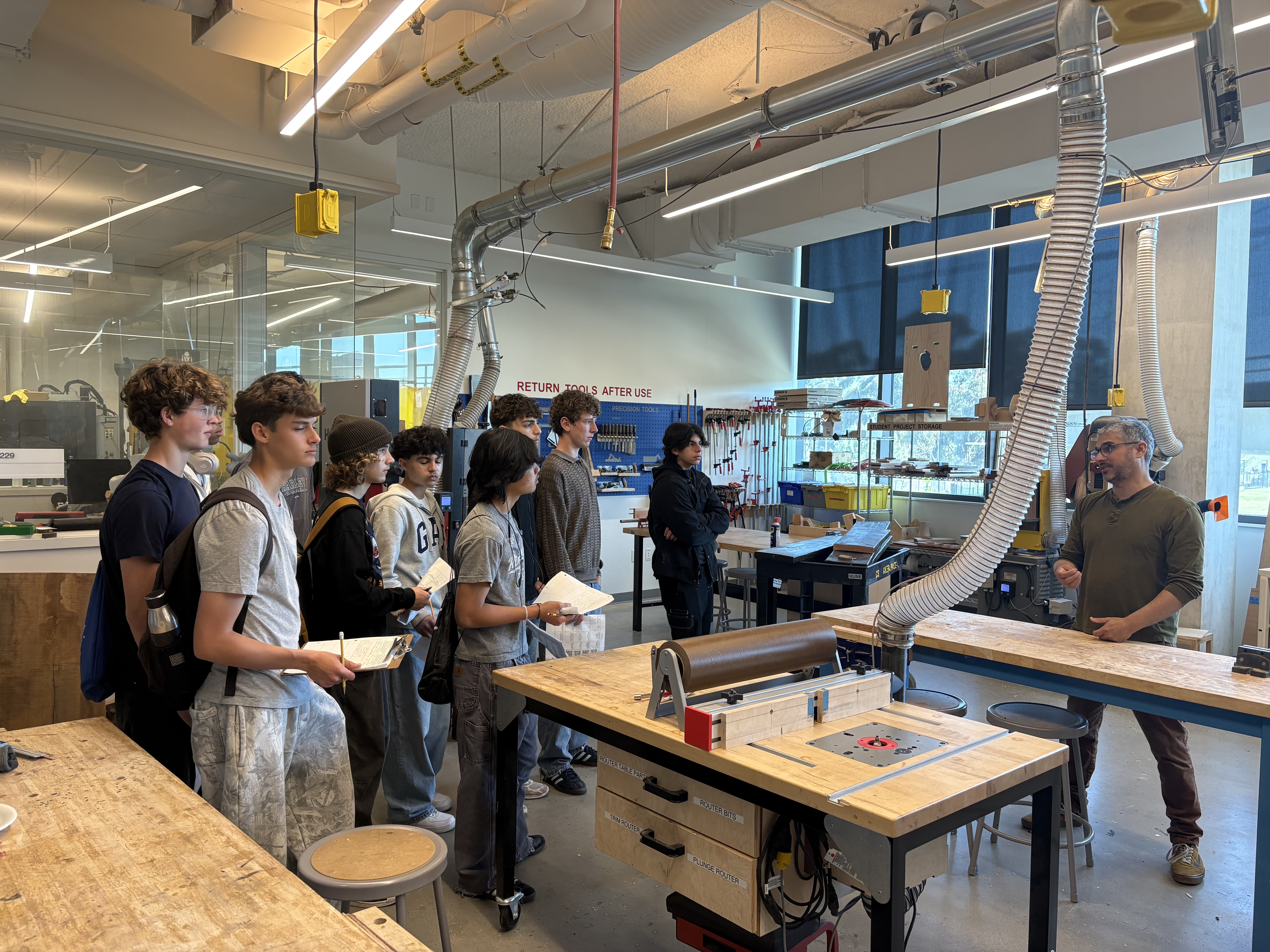 David showcases the UCSD maker space