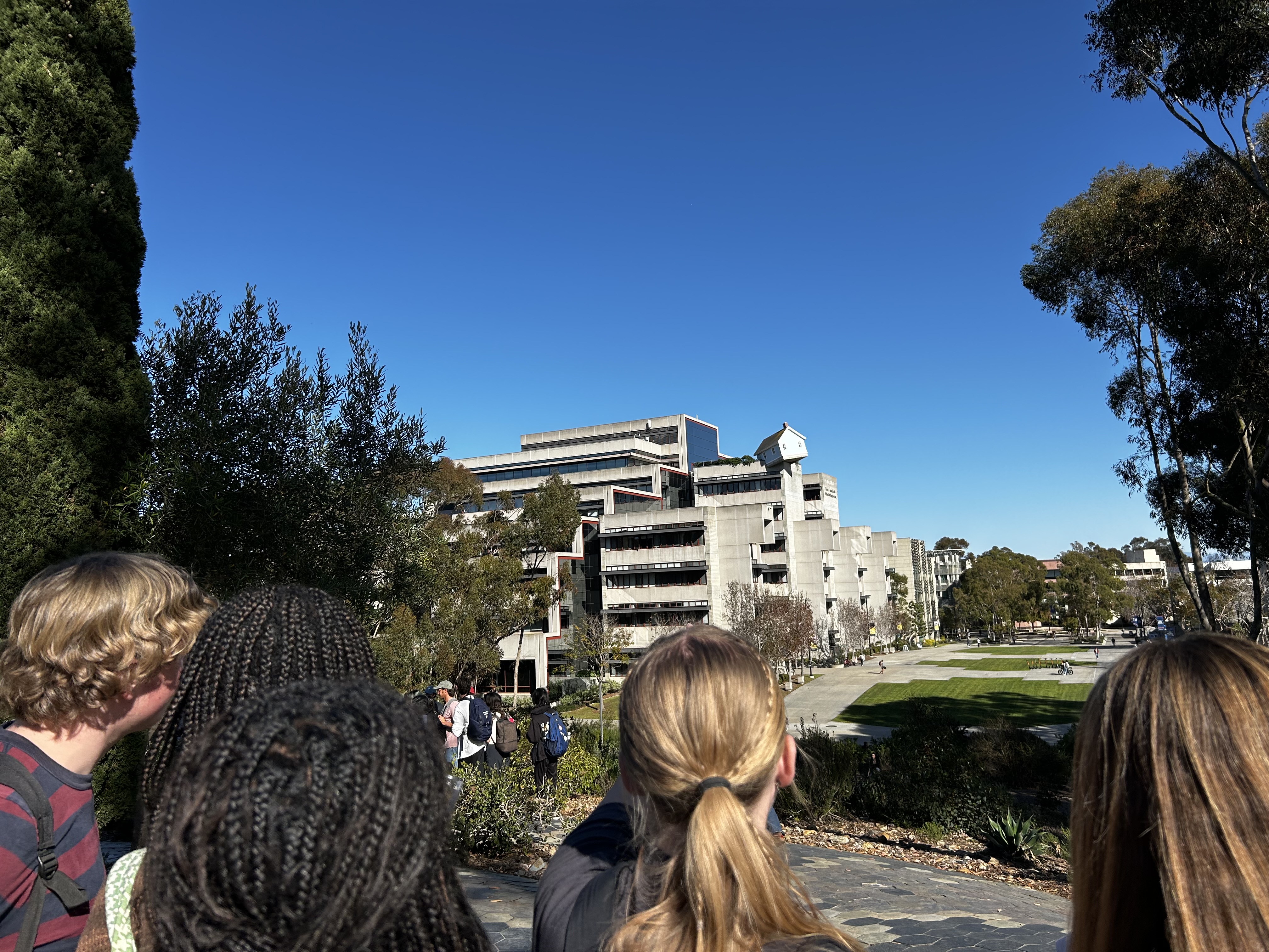 High school students on their personalized tour of the UCSD campus